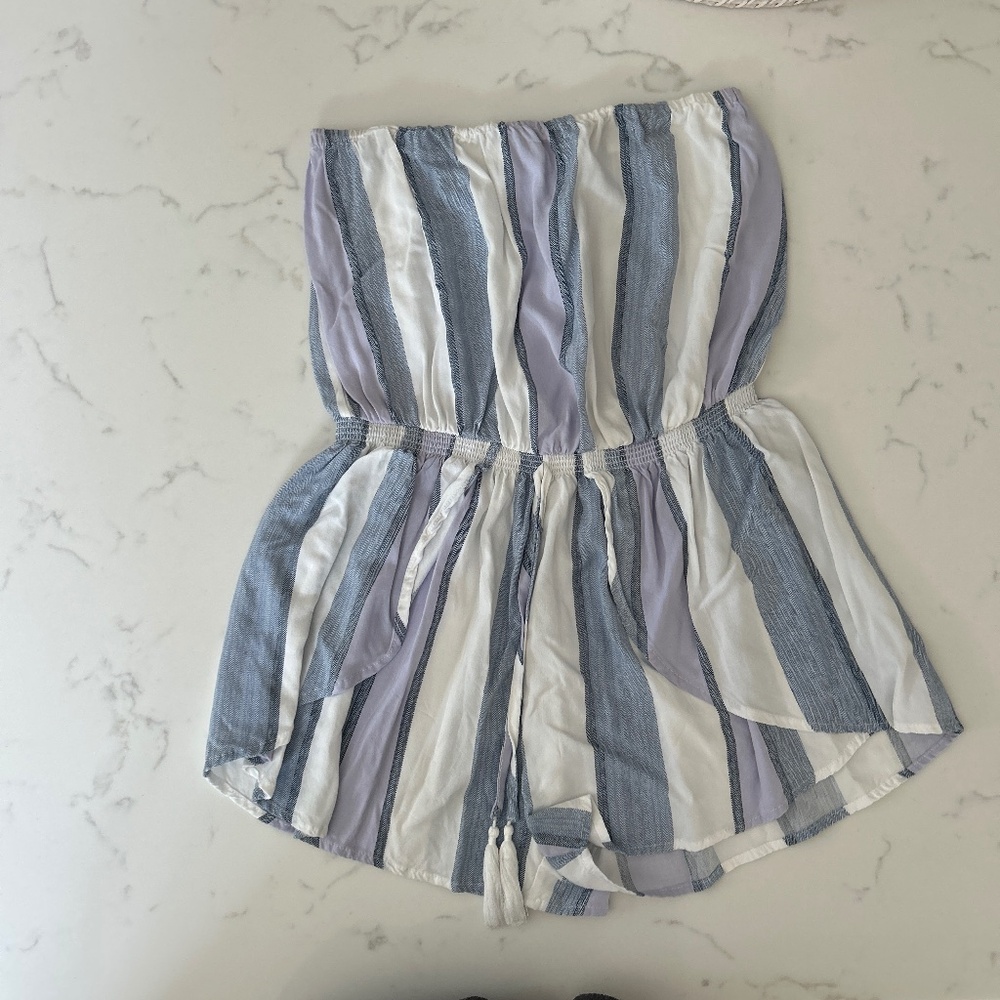 Ocean drive blue/white combo romper
